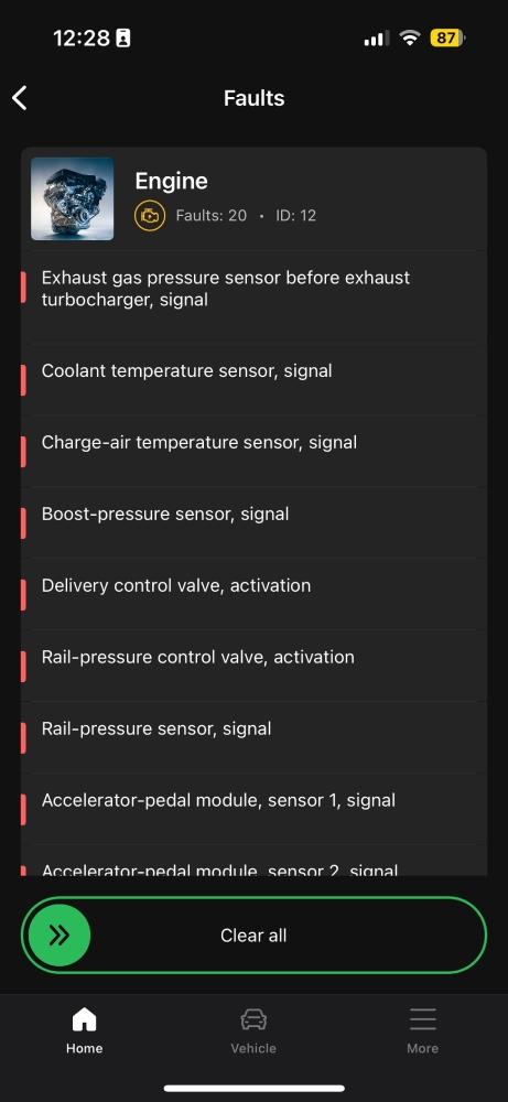 OBDeleven fault list