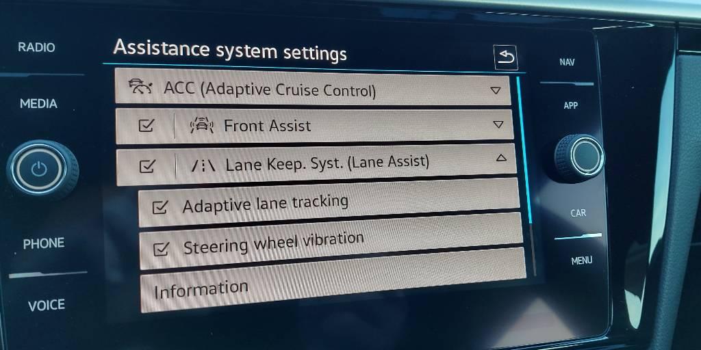 Lane Assist Wheel Vibration Settings