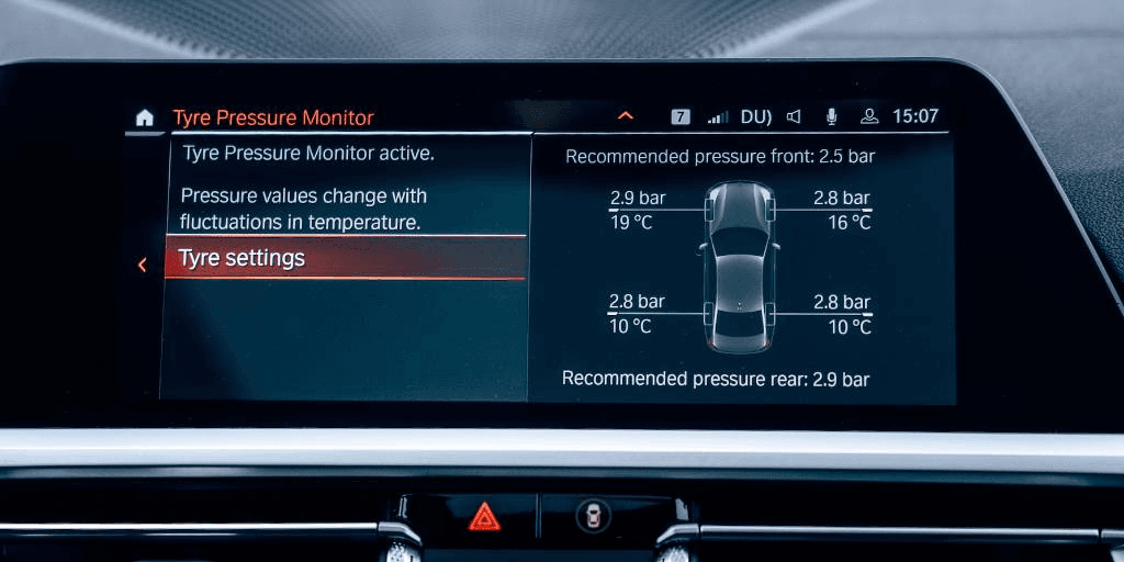 TPMS Pressure and Temperature Display
