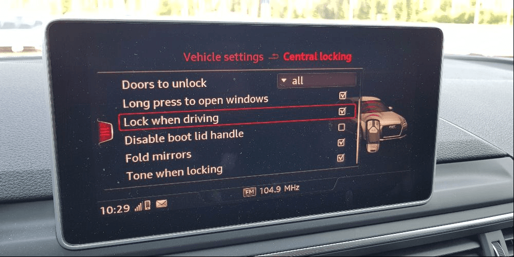 Door Auto Lock Menu