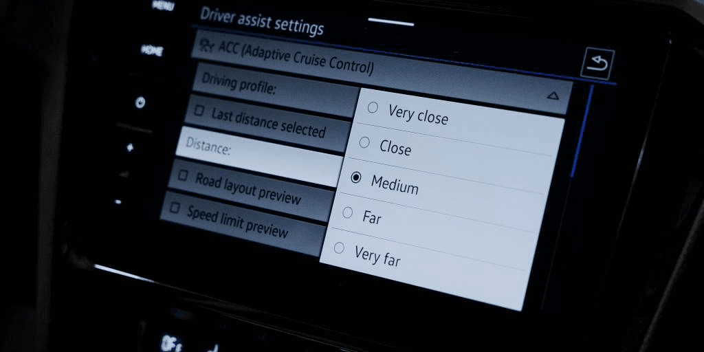 ACC Distance Settings Menu