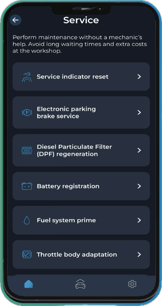 Carista app service features